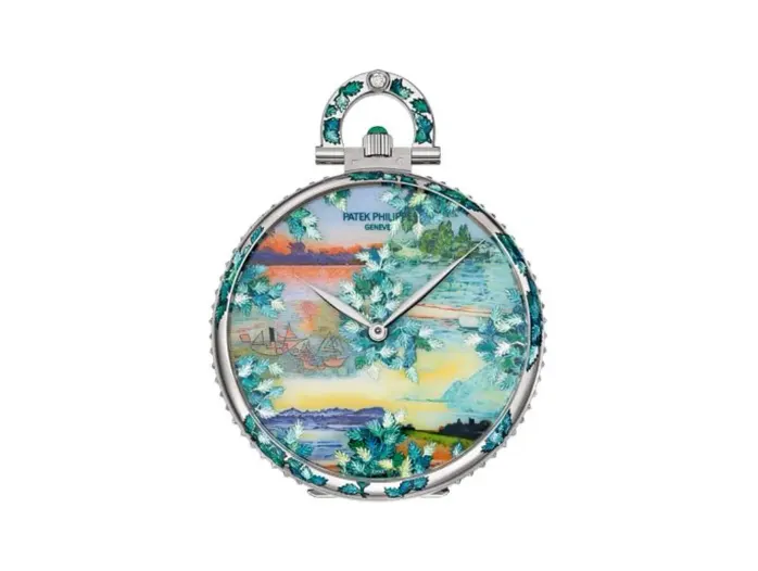 Patek Philippe Pocket Watch Lepine White Gold / Dawn on the Lake