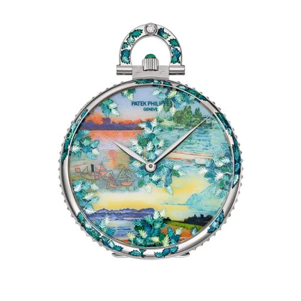 Patek Philippe Pocket Watch Lepine White Gold / Dawn on the Lake