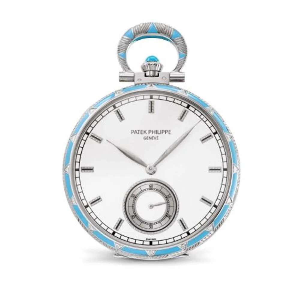 Patek Philippe Pocket Watch Lepine White Gold / Portrait of an Indian