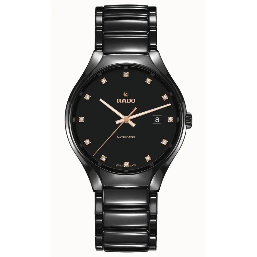 Rado True Round Automatic Diamonds, High-Tech Ceramic, Titanium / PVD
