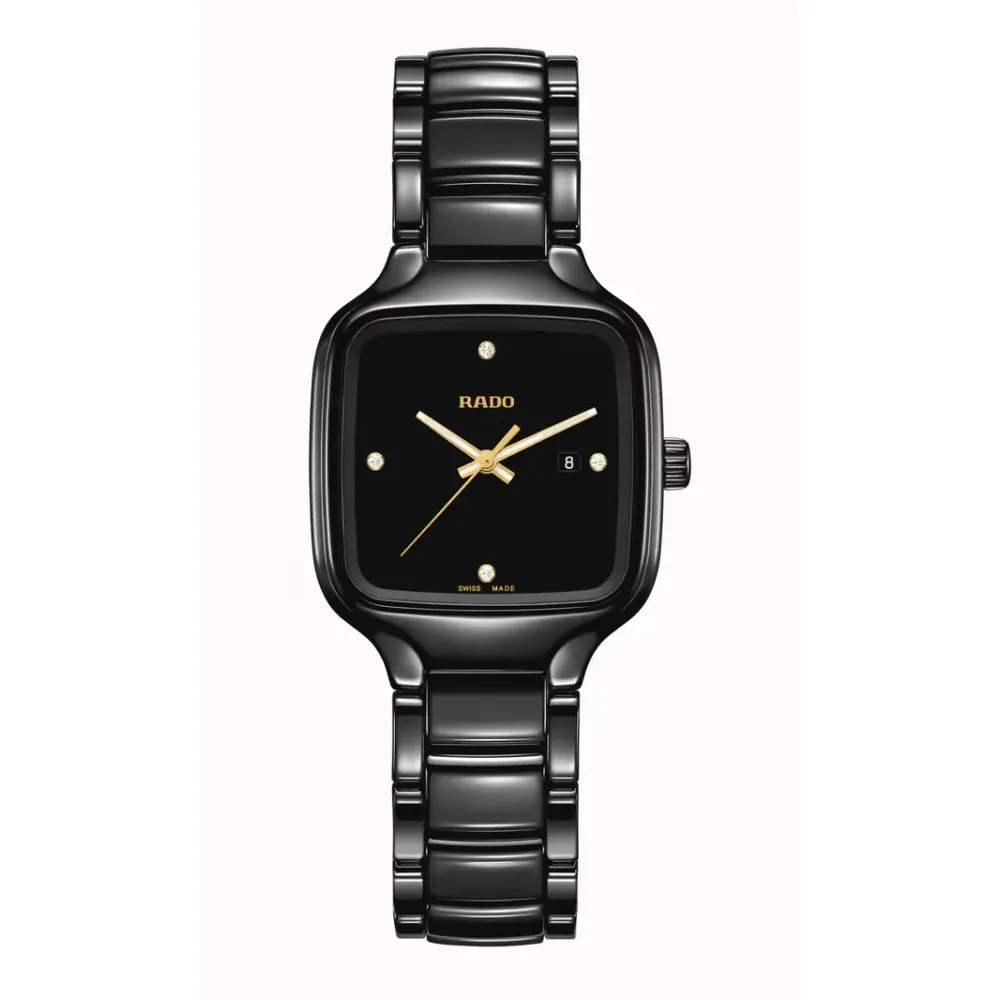 Rado True Square Diamonds, High-Tech Ceramic, Titanium / PVD