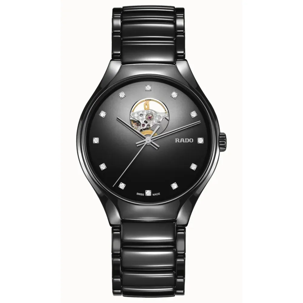 Rado True Round Secret Diamonds, High-Tech Ceramic, Titanium / PVD