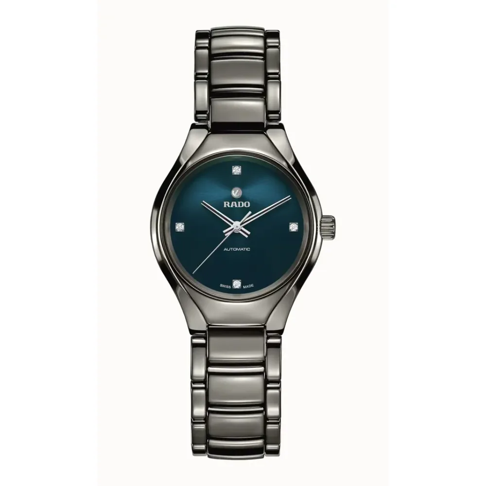 Rado True Round Automatic Diamonds, Plasma High-Tech Ceramic, Titanium