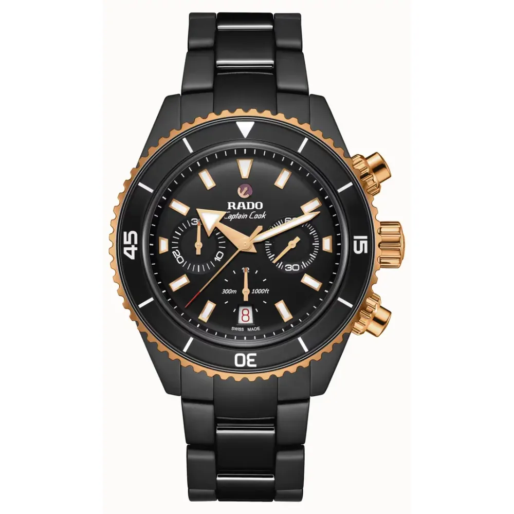 Rado Captain Cook High-Tech Ceramic Automatic Chronograph, High-Tech Ceramic, Stainless steel / PVD