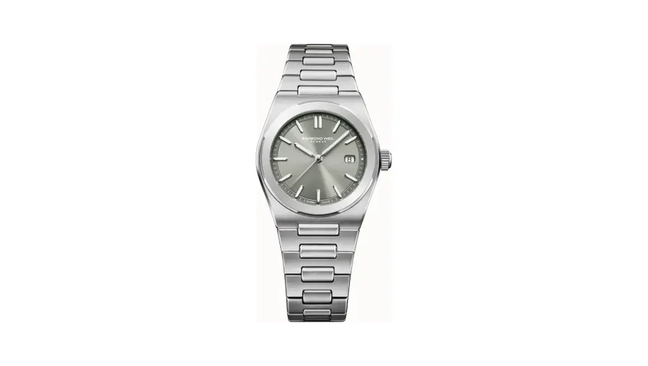 Raymond Weil A.R.T. Sage green Dial Integrated Stainless Steel Bracelet Quartz Watch, 30 mm