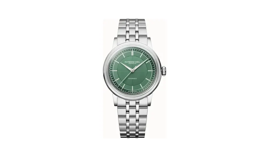 Raymond Weil Millesime Automatic Central Seconds Sage Green Dial Watch, 35 mm