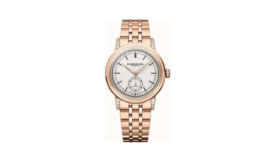 Raymond Weil Millesime Automatic Small Seconds Diamonds Watch, 35mm, 35 mm, cream dial