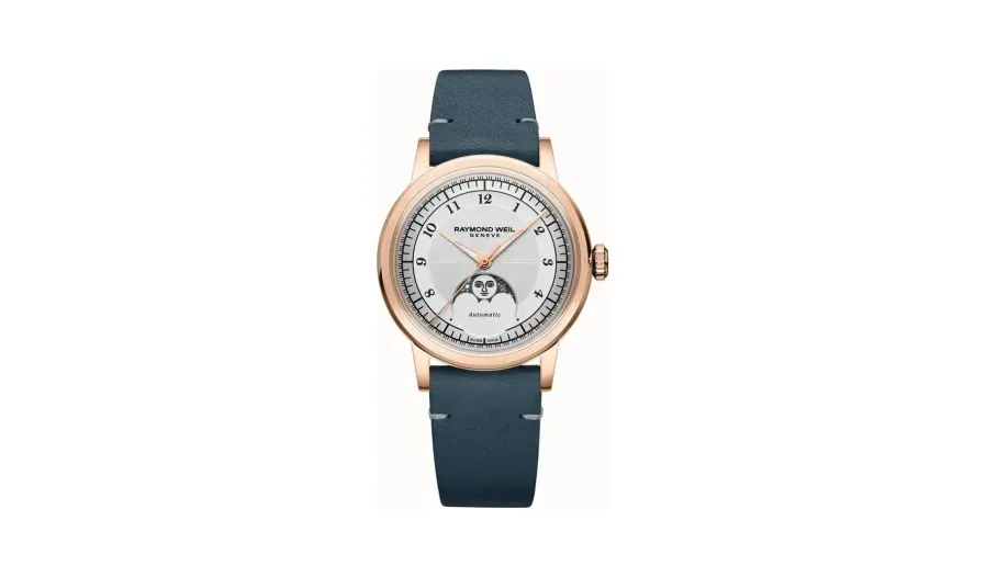 Raymond Weil Millesime Automatic Moon Phase Silver Dial Watch, 35 mm