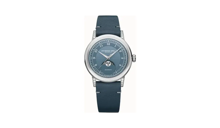 Raymond Weil Millesime Automatic Moon Phase Denim Blue Dial Watch, 35 mm