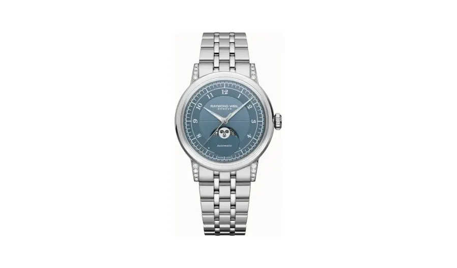 Raymond Weil Millesime Automatic Moon Phase Denim Blue Dial Watch, 35 mm