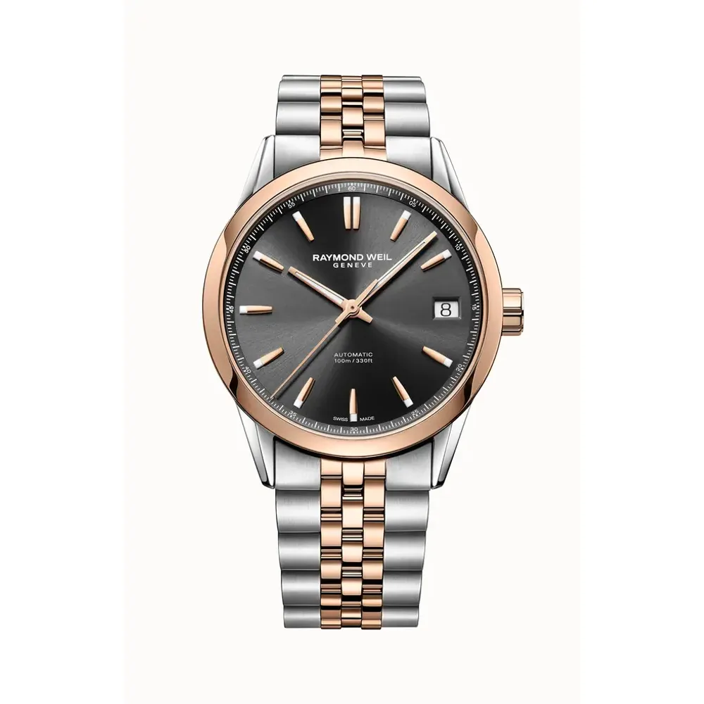 Raymond Weil Freelancer Men's Automatic Classic Two-Tone Black Dial Date Watch, 40 mm
