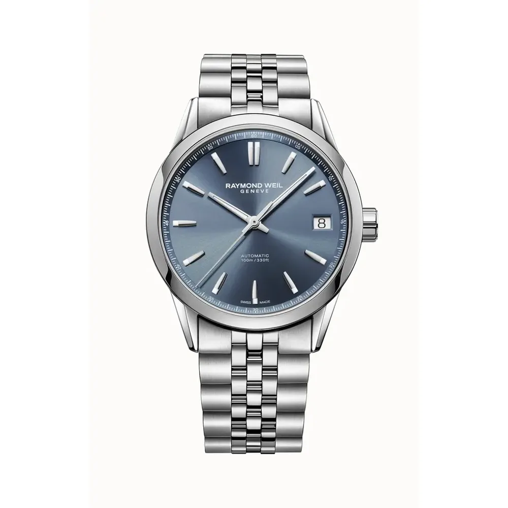 Raymond Weil Freelancer Men's Automatic Blue Dial Stainless Steel Bracelet Watch, 40 mm
