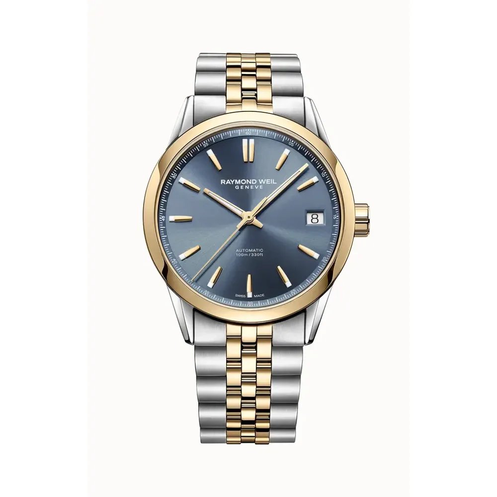 Raymond Weil Freelancer Men's Automatic Classic Two-Tone Blue Dial Date Watch, 40 mm