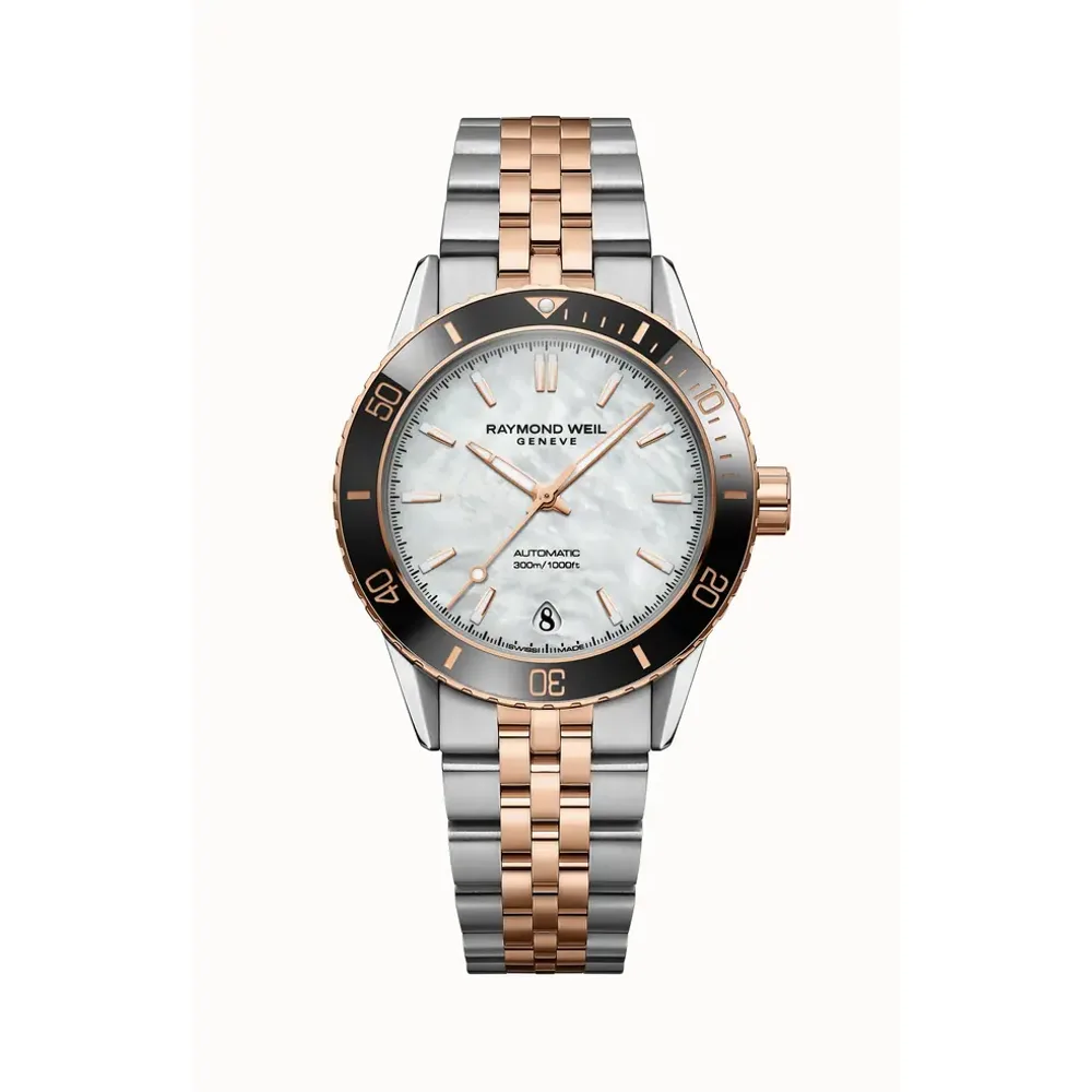 Raymond Weil Freelancer Diver Rose Gold PVD Two-Tone Automatic Watch, 36 mm