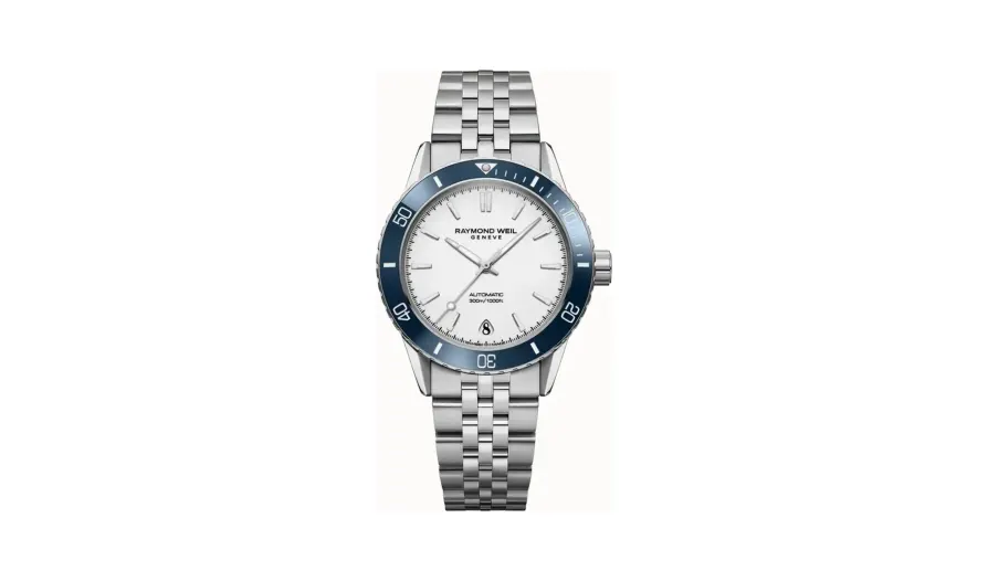 Raymond Weil Freelancer Diver Automatic White Dial Bracelet Watch, 36 mm