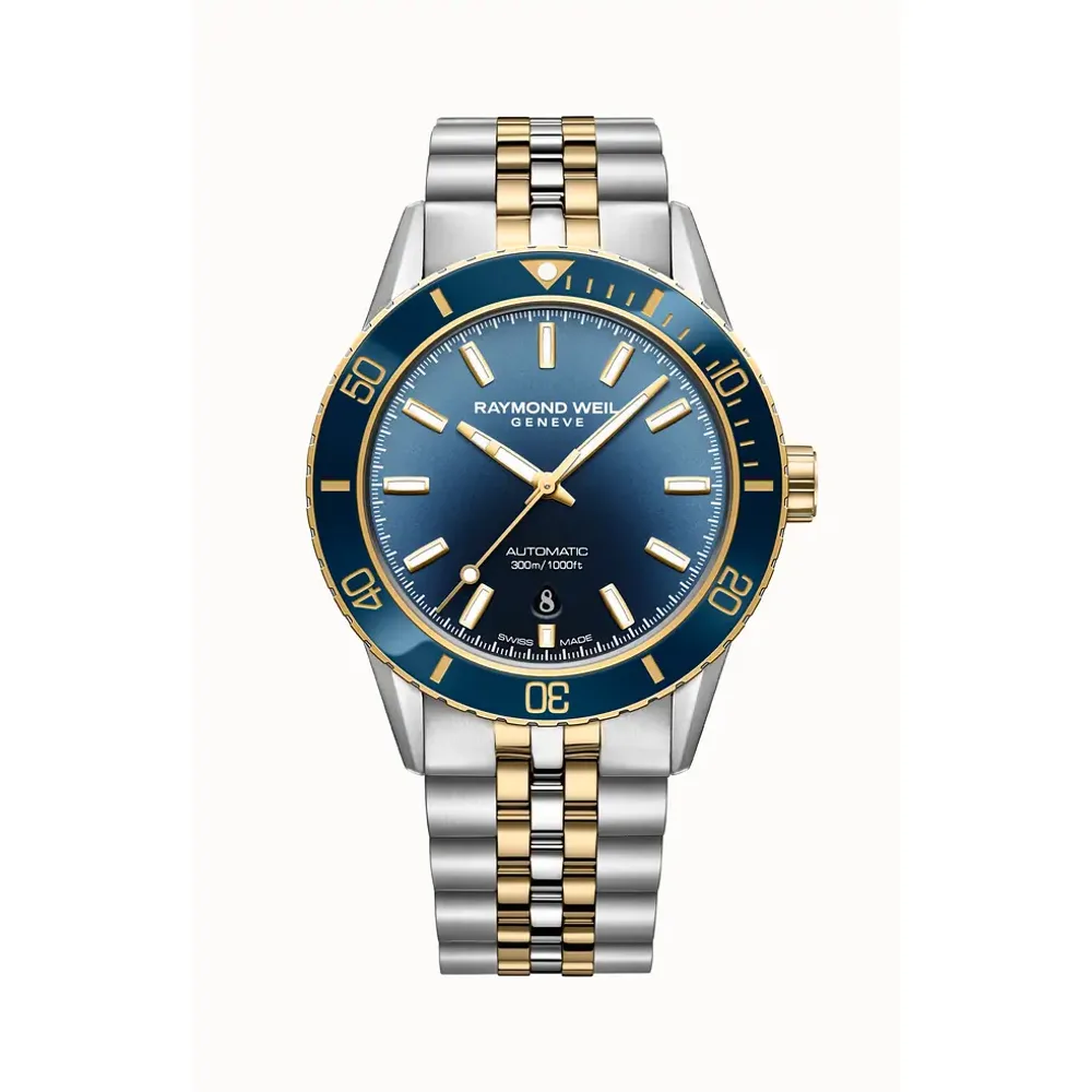 Raymond Weil Freelancer Diver Men's Two-Tone Gradient Blue Dial Automatic Watch, 42 mm