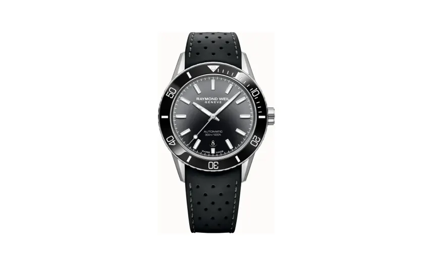 Raymond Weil Freelancer Diver Black Dial & Rubber Strap Automatic Watch, 42 mm