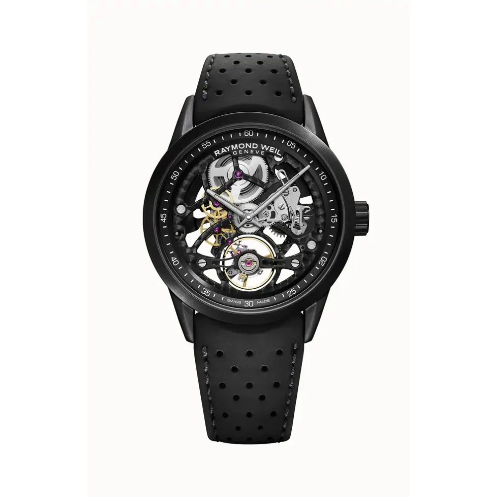 Raymond Weil Freelancer Calibre RW1212 Skeleton Men's Automatic Black Watch, 42 mm