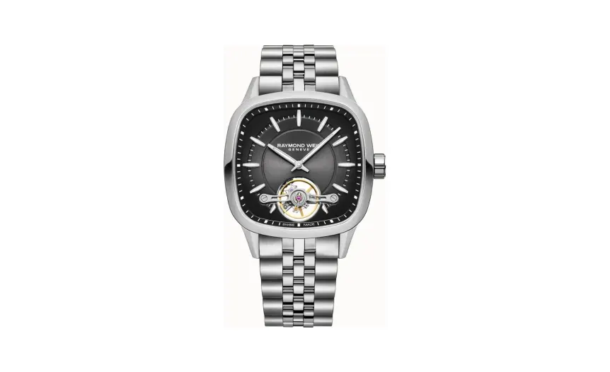 Raymond Weil Freelancer Calibre RW1212 Men’s Automatic Black Steel Cushion Shape Watch, 40 x 40 mm