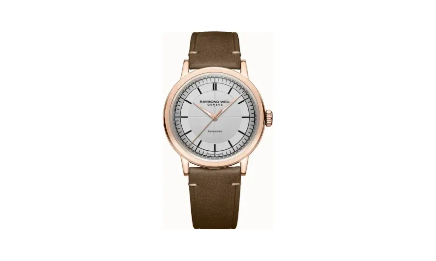 Raymond Weil Millesime Men's Automatic Brown Leather Strap Watch, 39 mm