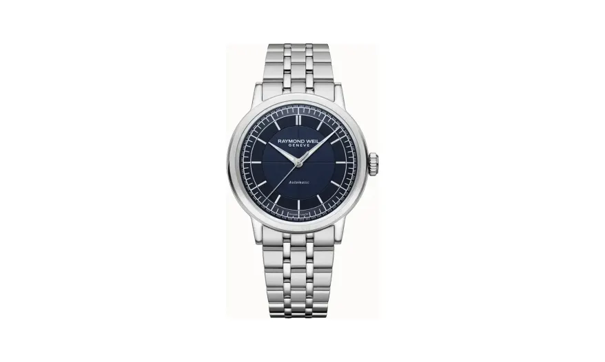 Raymond Weil Millesime Men's Automatic Blue Sector Dial Bracelet Watch, 39mm
