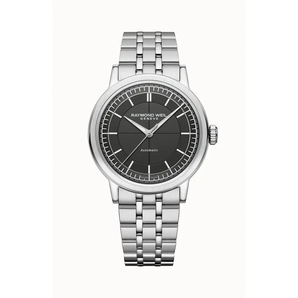 Raymond Weil Millesime Men's Automatic Anthracite Sector Dial Bracelet Watch, 39mm