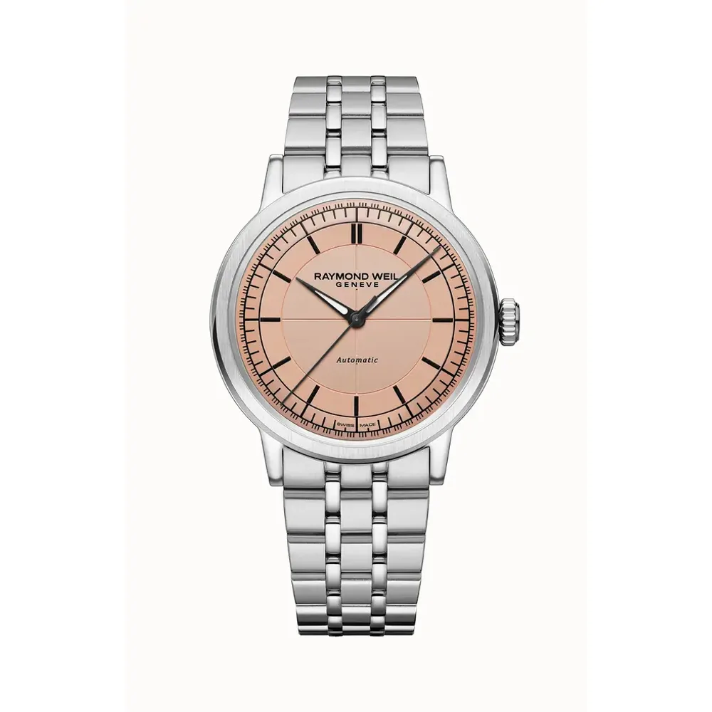 Raymond Weil Millesime Men's Automatic Salmon Sector Dial Bracelet Watch, 39mm