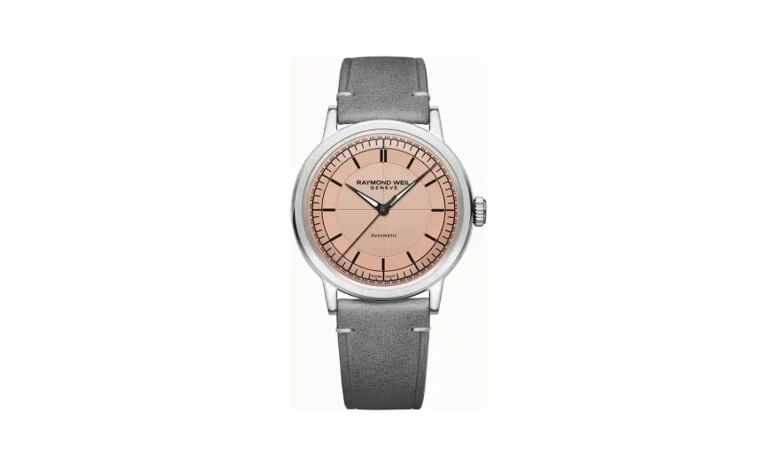 Raymond Weil Millesime Men's Automatic Grey Leather Strap Watch, 39 mm