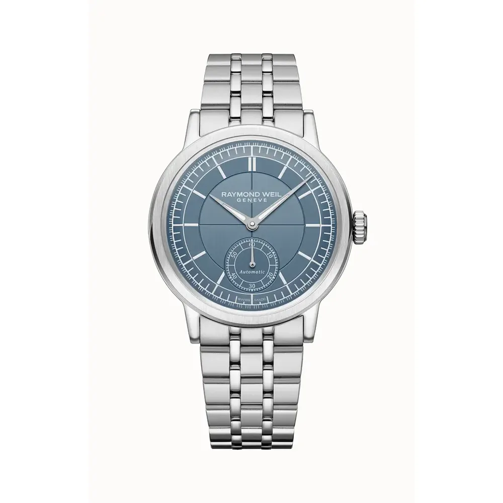 Raymond Weil Millesime Men's Automatic Small Seconds Denim Blue Dial Bracelet Watch, 39mm