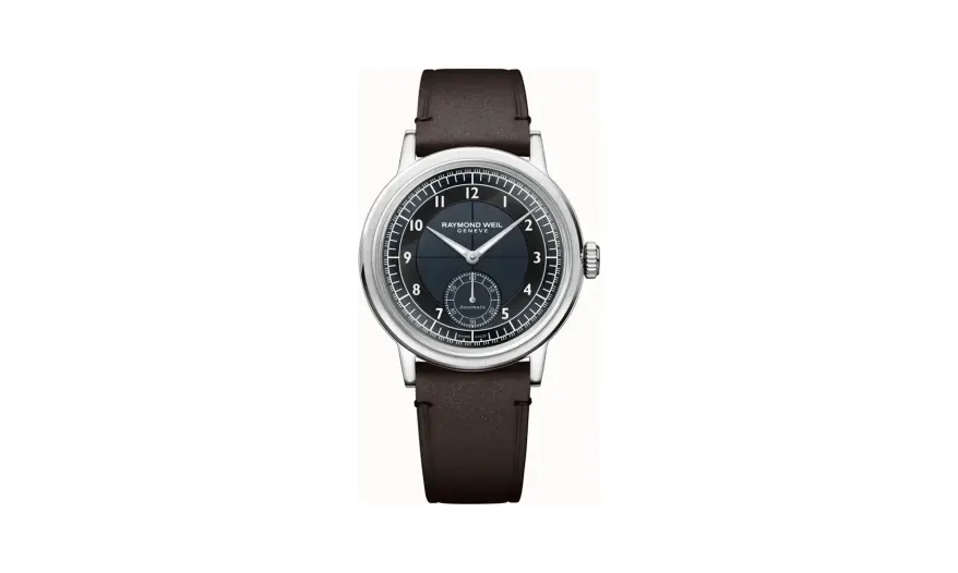 Raymond Weil Millesime Men's Automatic Small Seconds Tuxedo Midnight Blue and Black Dial Watch, 39 mm