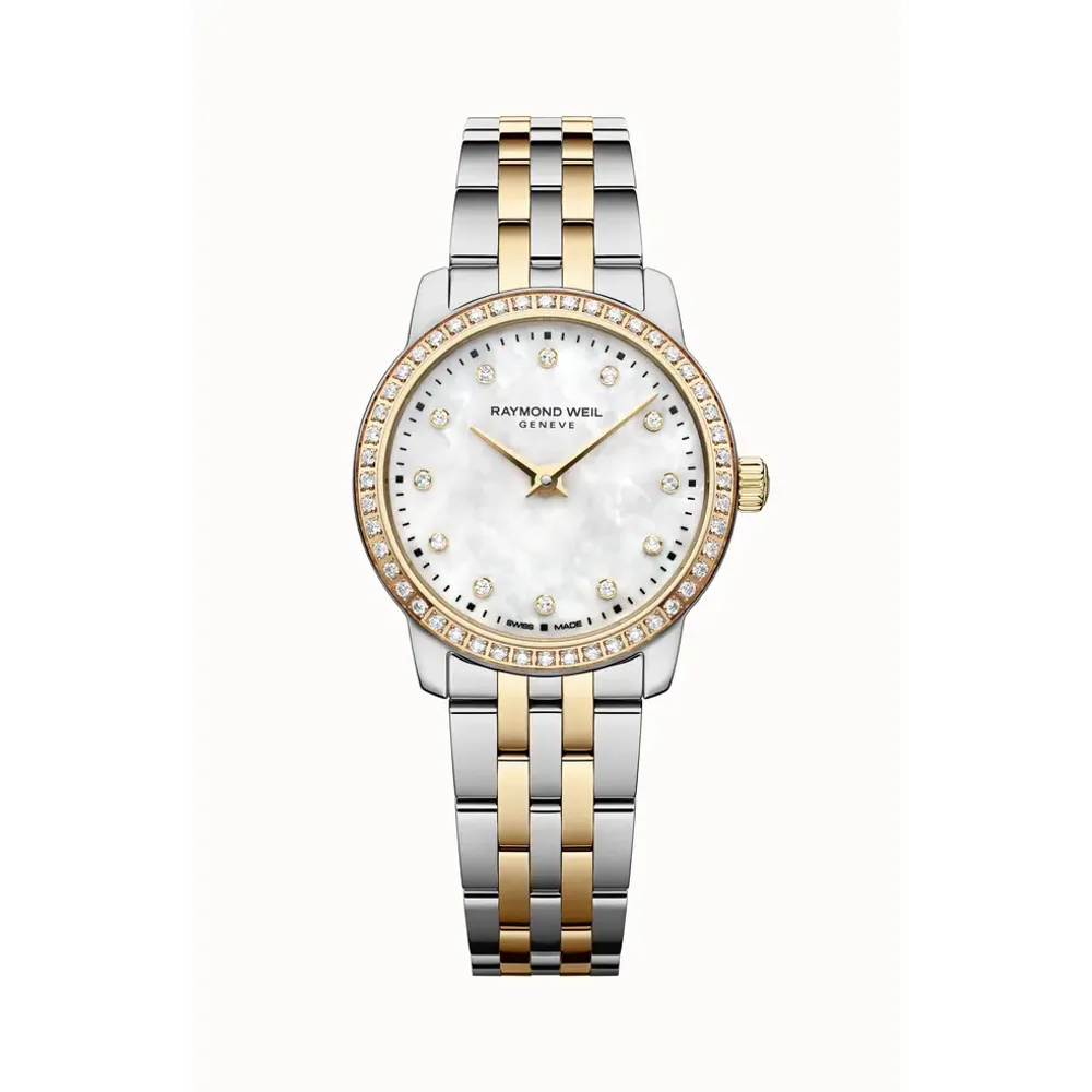 Raymond Weil Toccata Ladies Classic Two-tone Gold 60 Diamond Steel Quartz Watch, 24 mm