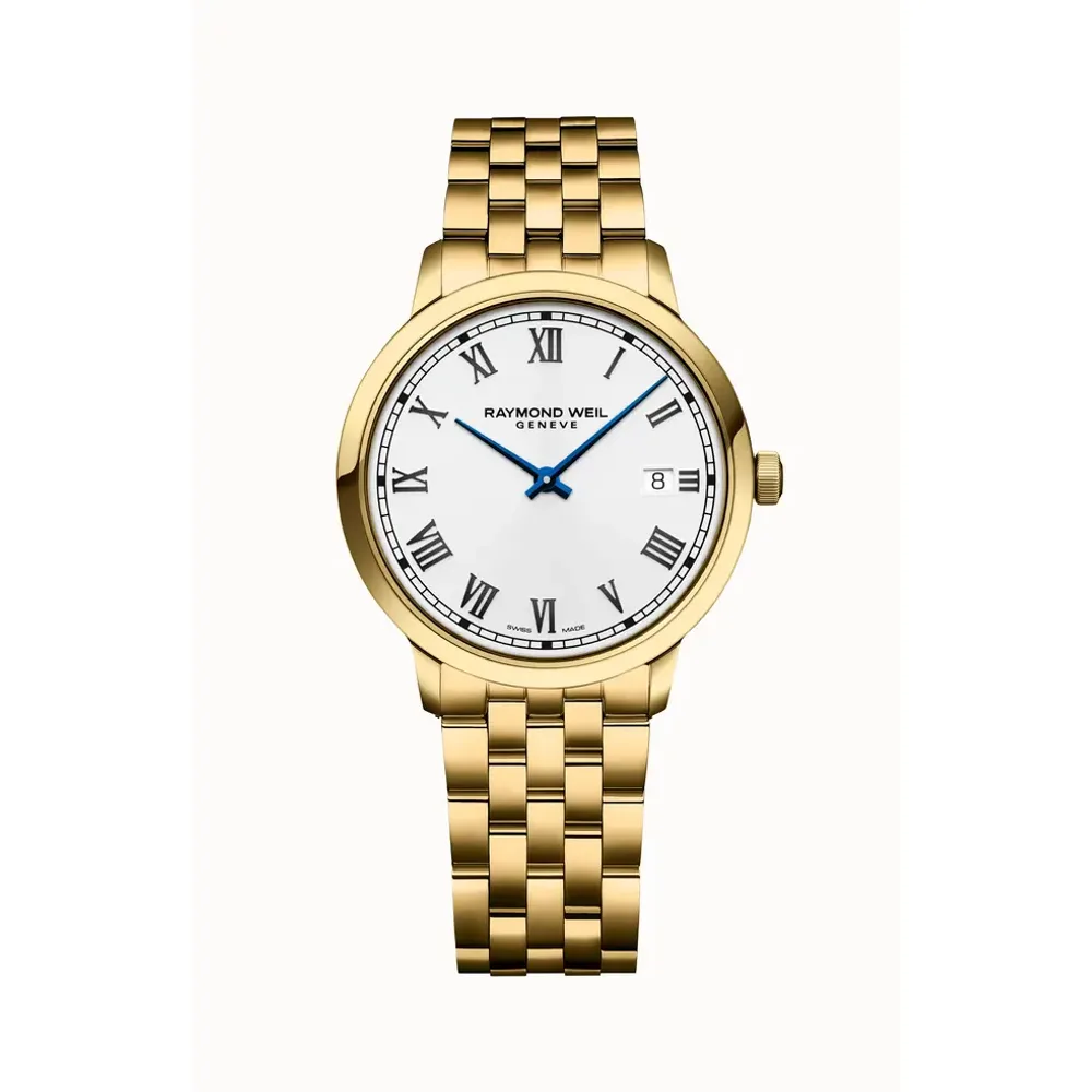 Raymond Weil Toccata Men's Classic Gold PVD White Dial Quartz Watch, 39 mm