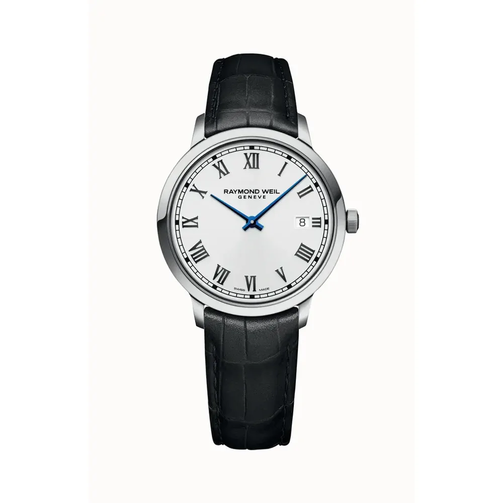 Raymond Weil Toccata Men's Classic White Dial Leather Quartz Watch, 39 mm