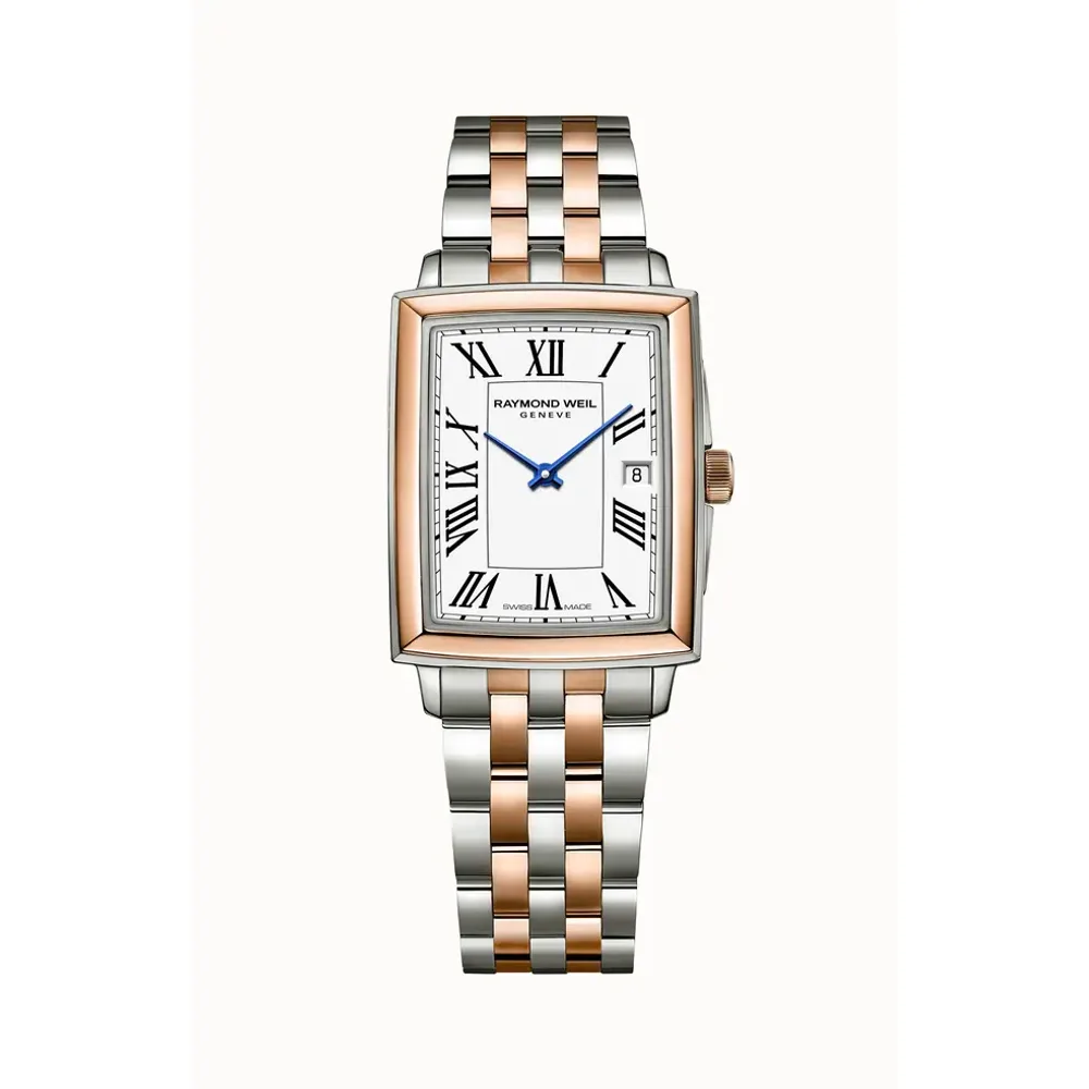 Raymond Weil Toccata Ladies Two-tone Rose Gold Quartz Steel Watch, 22 x 28 mm
