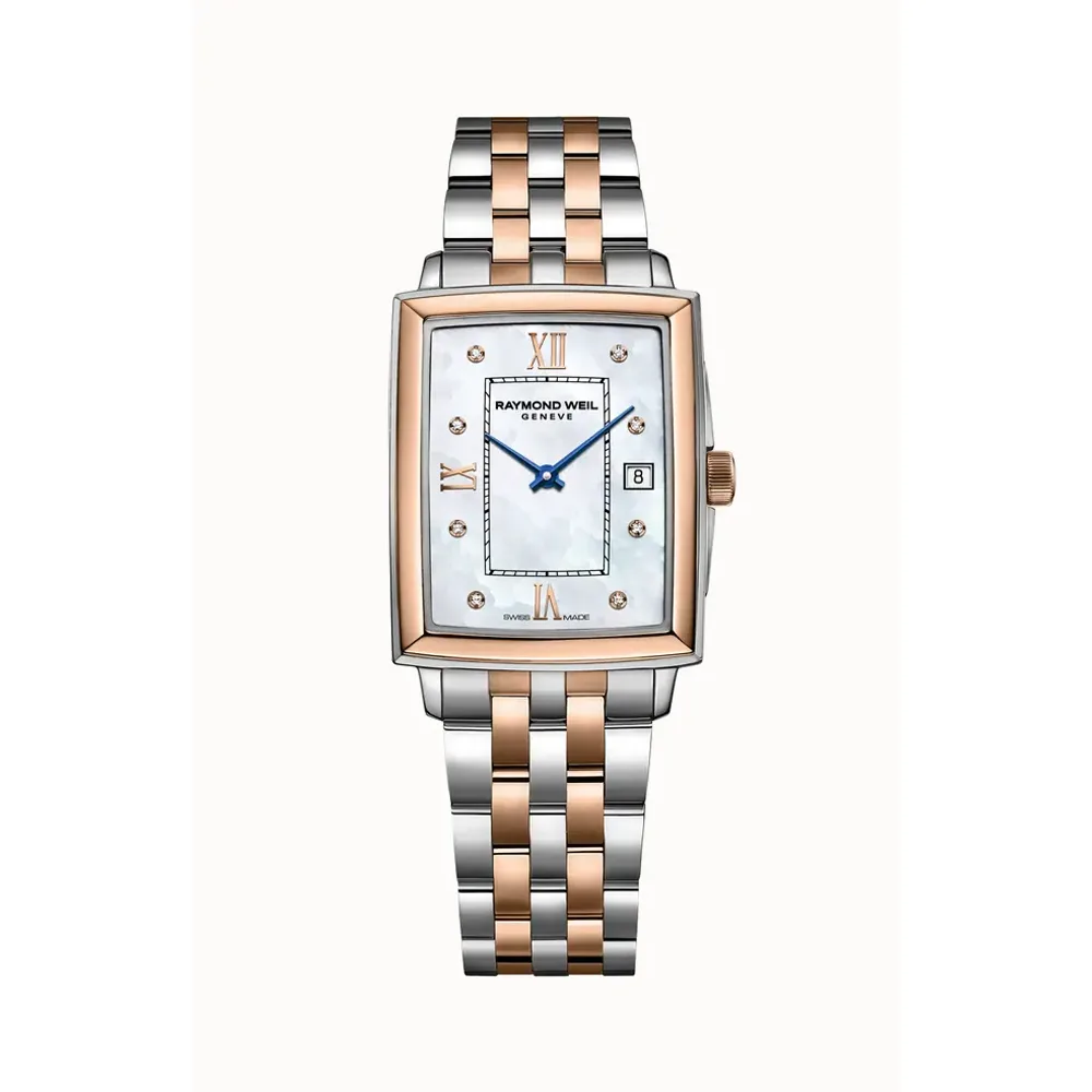 Raymond Weil Toccata Ladies Two-tone Rose Gold Quartz Watch, 22 x 28 mm