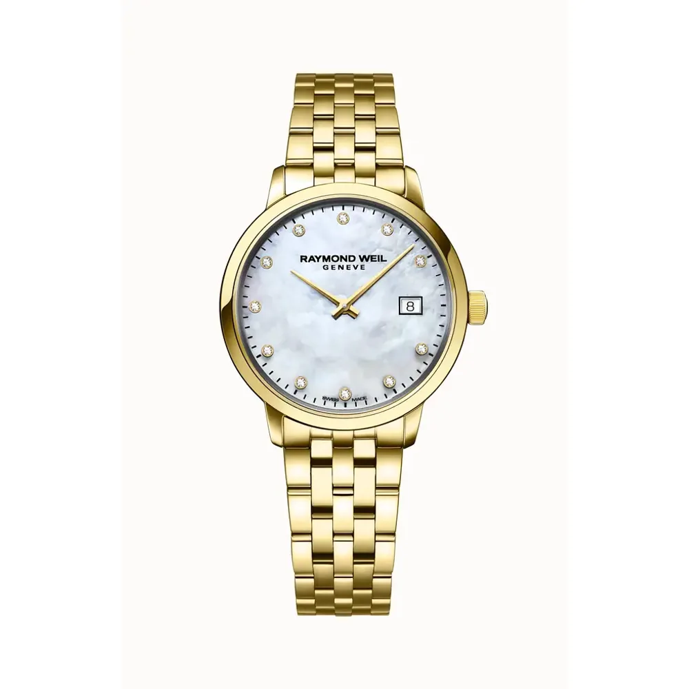 Raymond Weil Toccata Ladies Classic Gold Diamond Steel Quartz Watch, 29 mm