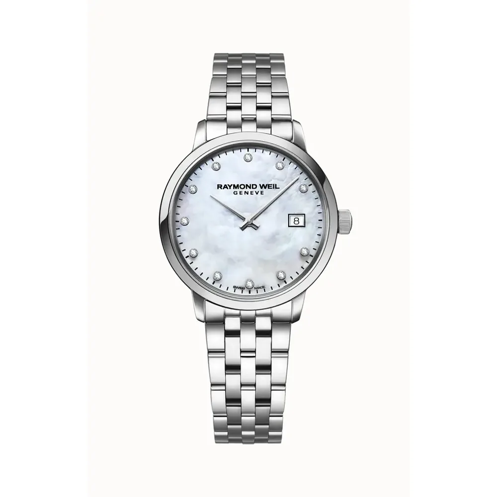 Raymond Weil Toccata Ladies White Mother-of-Pearl Diamond Quartz Watch, 29 mm