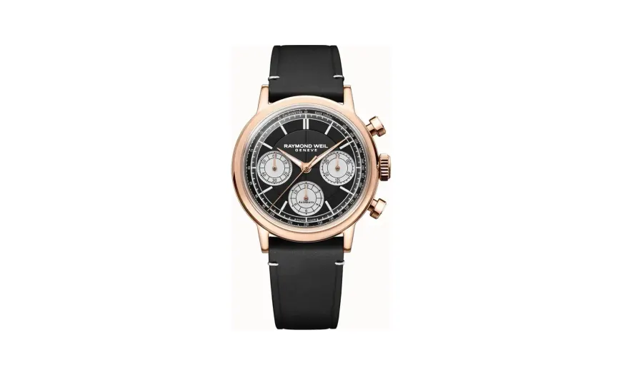 Raymond Weil Millesime Automatic Tri-Compax Chronograph Black Sector Dial Watch, 39 mm