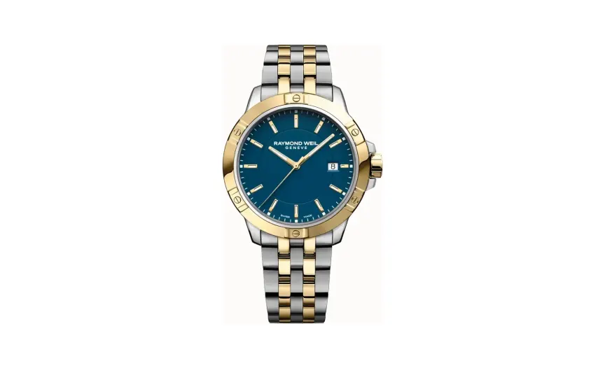 Raymond Weil Tango Classic Men's Quartz Two-Tone Bracelet Watch, 41mm, 41 mm, blue dial
