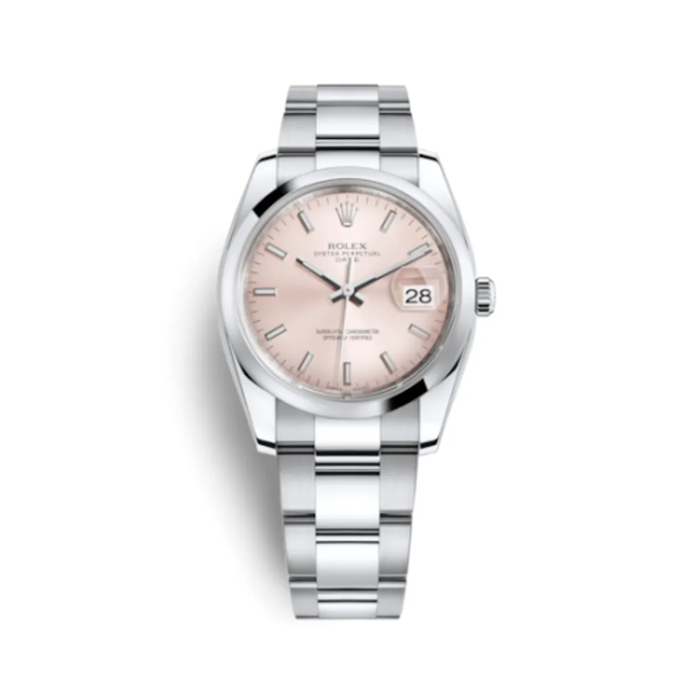 Rolex Oyster Perpetual Date 34 Stainless Steel Domed / Oyster / Pink