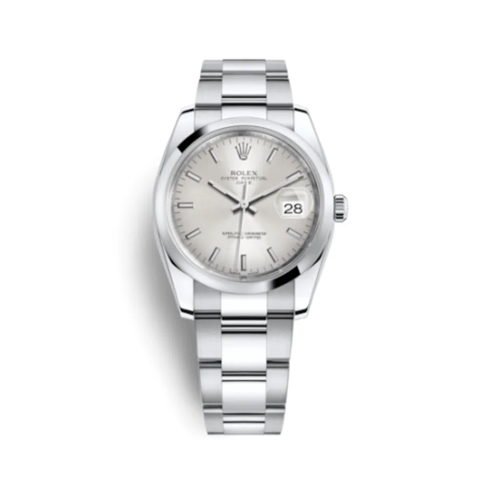 Rolex Oyster Perpetual Date 34 Stainless Steel Domed / Oyster / Silver