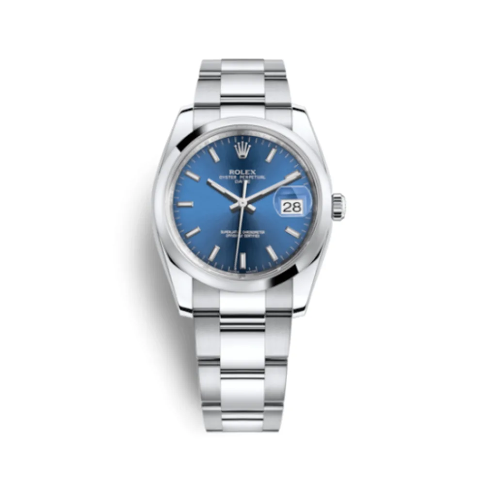 Rolex Oyster Perpetual Date 34 Stainless Steel Domed / Oyster / Blue