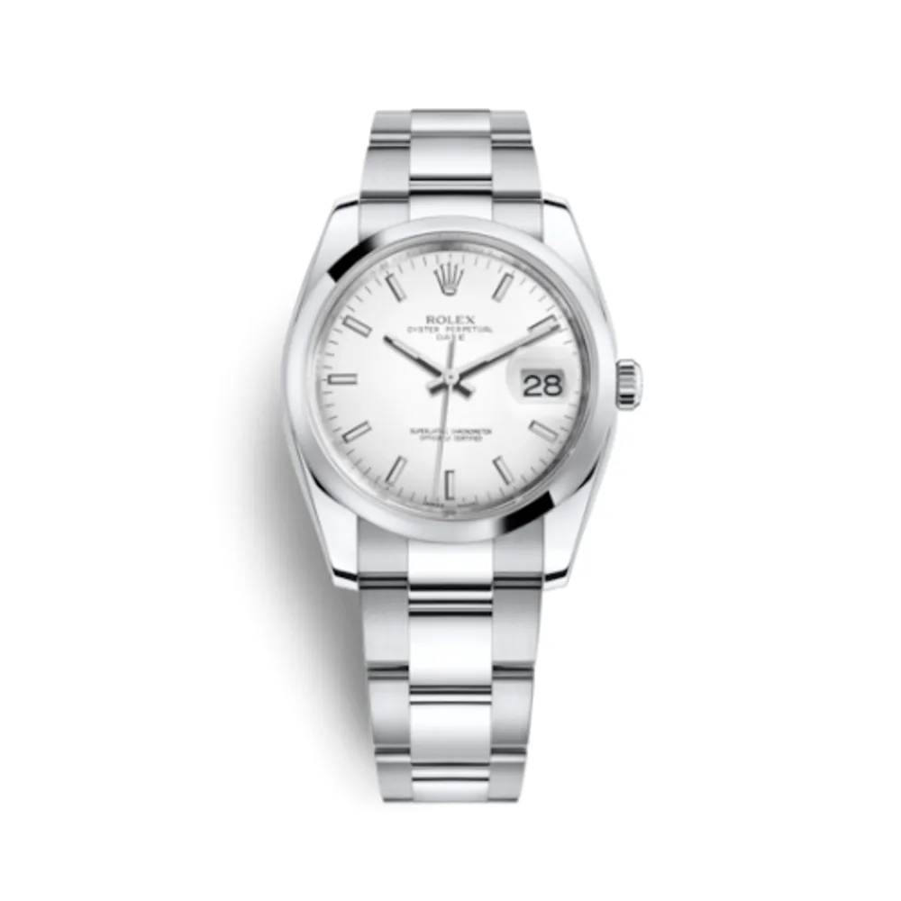 Rolex Oyster Perpetual Date 34 Stainless Steel Domed / Oyster / White