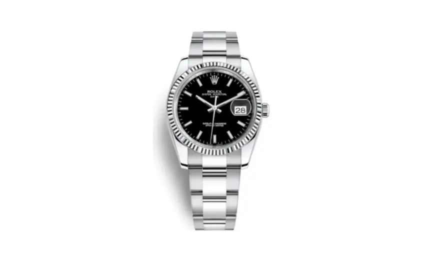 Rolex Oyster Perpetual Date 34 Stainless Steel Fluted / Oyster / Black