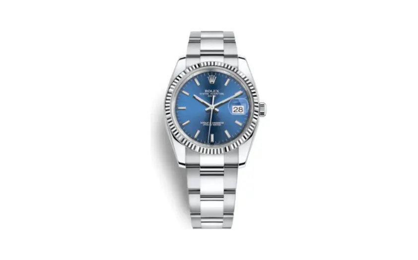 Rolex Oyster Perpetual Date 34 Stainless Steel Fluted / Oyster / Blue