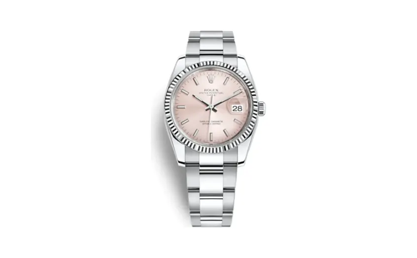 Rolex Oyster Perpetual Date 34 Stainless Steel Fluted / Oyster / Pink