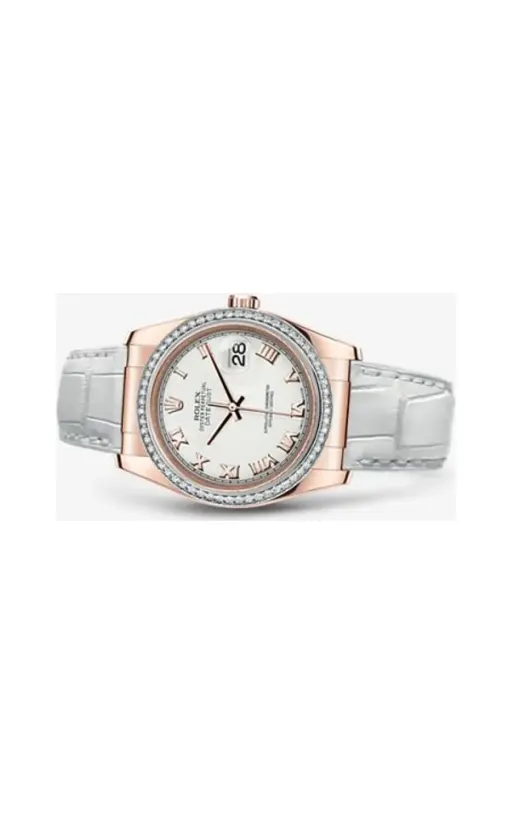Rolex Datejust 36 Everose Strap Ivory Roman