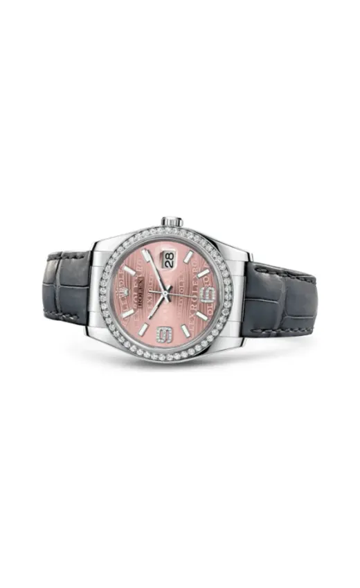 Rolex Datejust 36 White Gold Diamond Strap Pink Waves