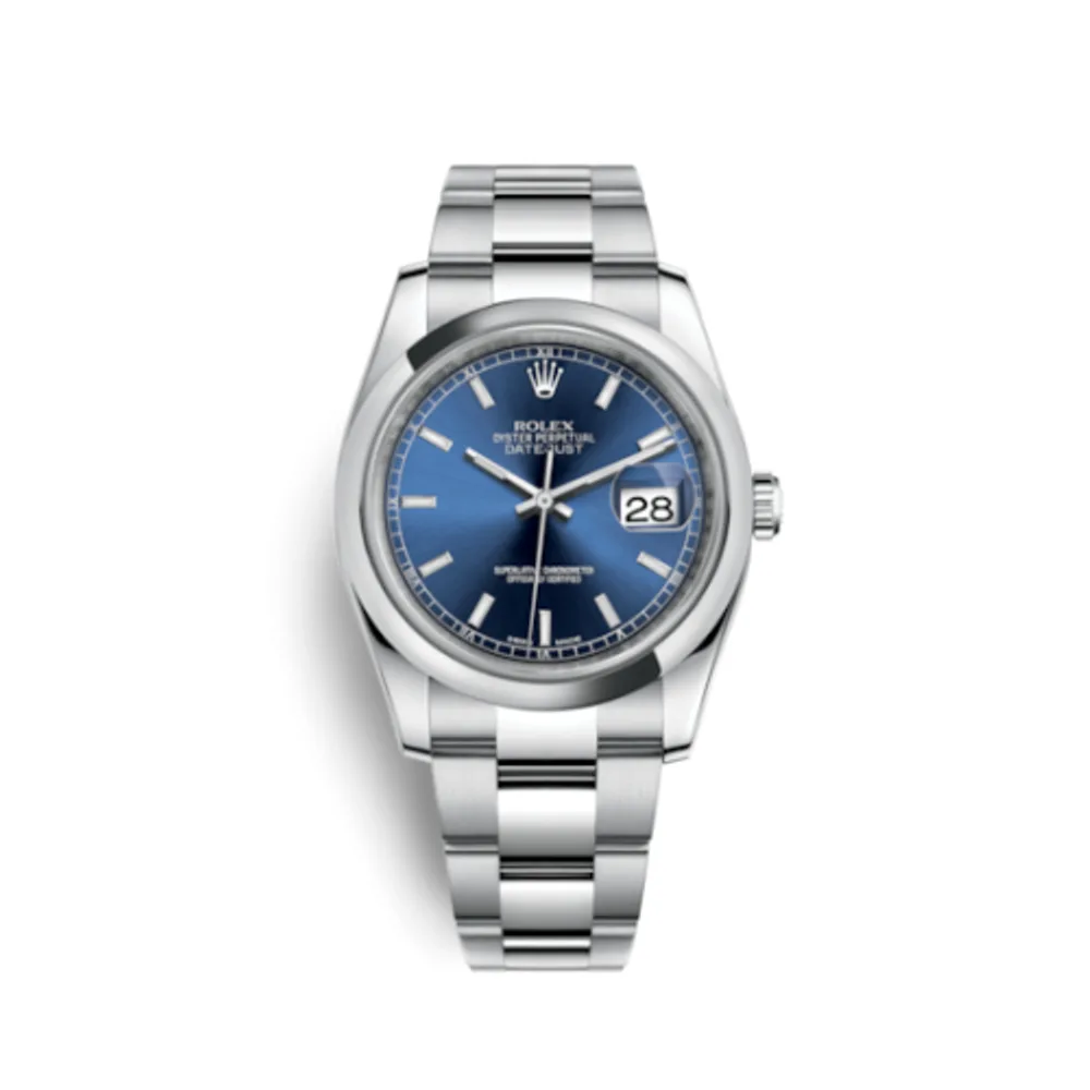 Rolex Datejust 36 Stainless Steel Domed / Oyster / Blue