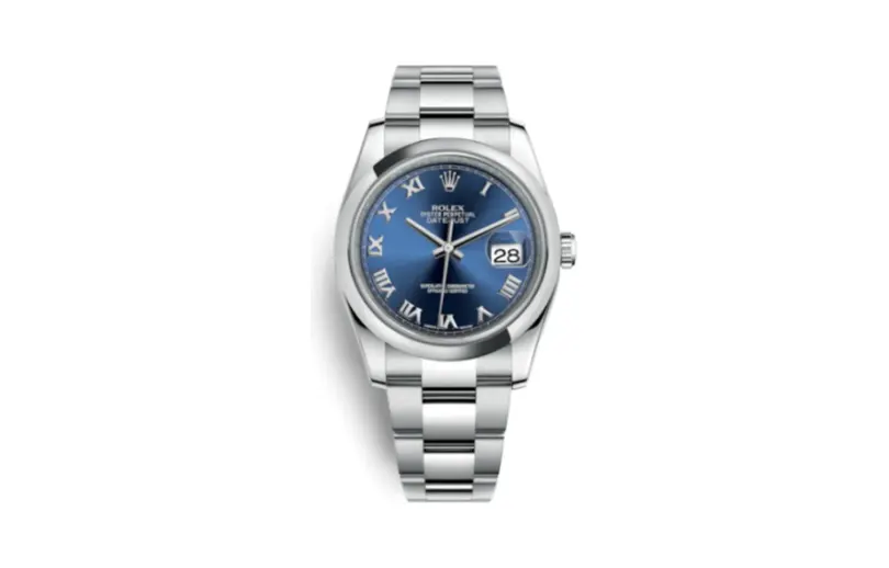 Rolex Datejust 36 Stainless Steel Domed / Oyster / Blue Roman